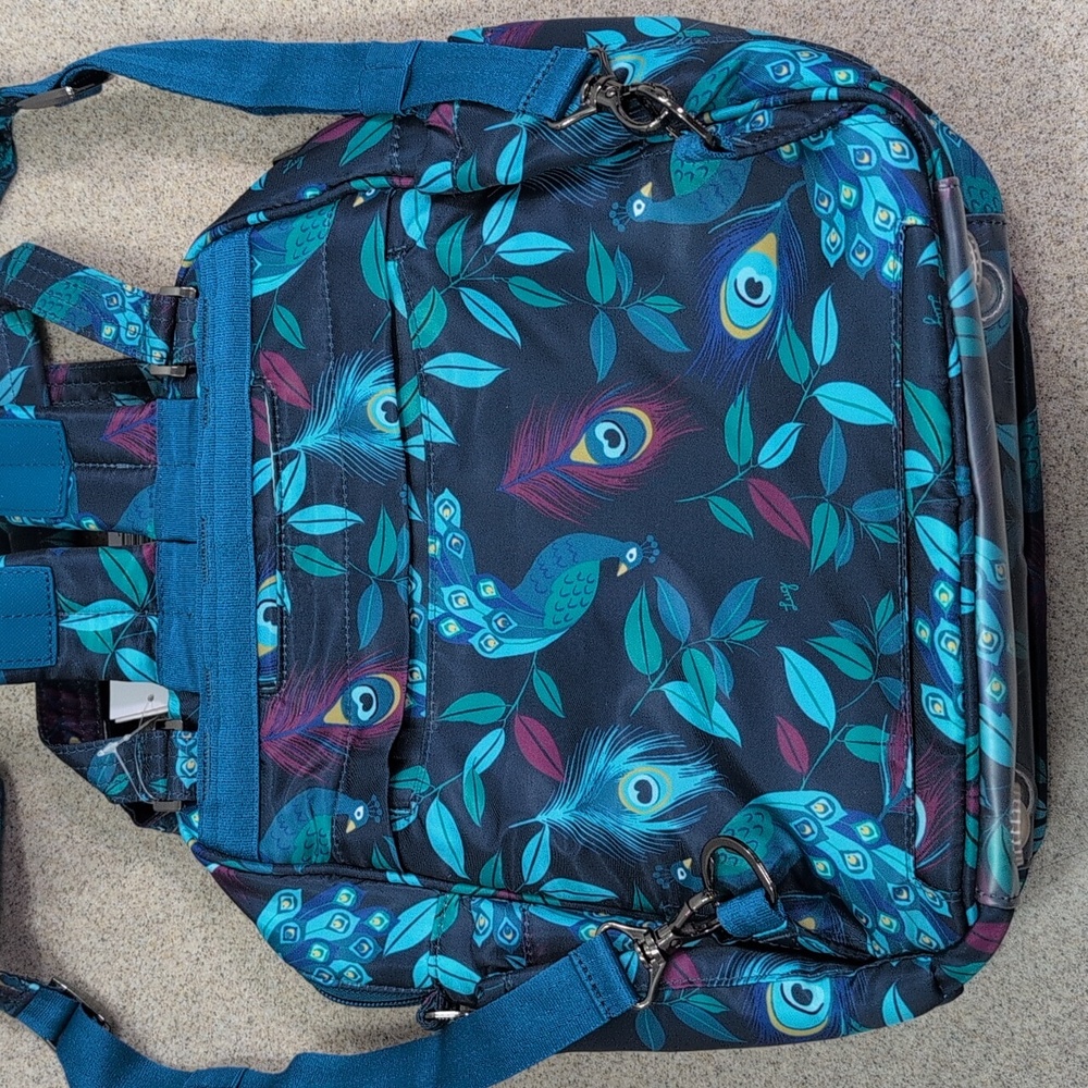 Lug Mini Puddle Jumper convertible Crossbody/Tote/Backpack. Peacock Teal - Picture 4 of 12